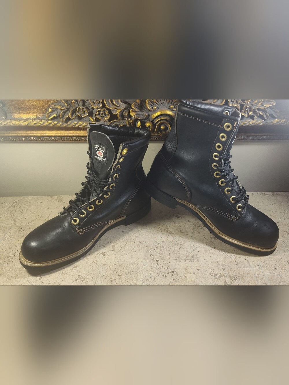 Carolina 8" Steel Toe Safety Lace-Up Leather Work Boots. Unisex Like New